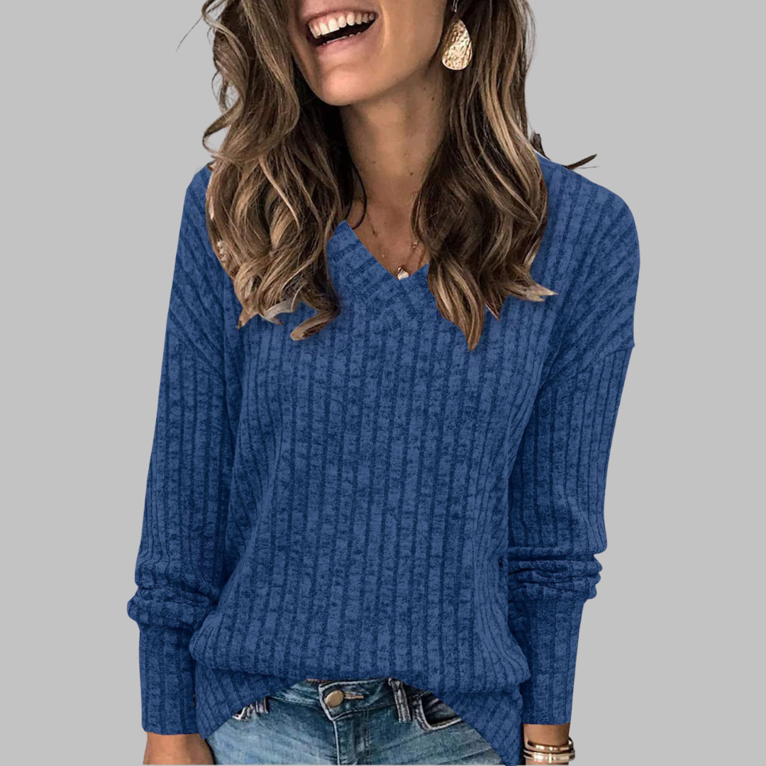 Mellow™ | Comfy V-Neck Long Sleeve Top