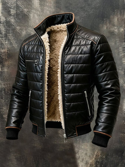 Mason™ | Black Quilted Jacket with Sherpa Lining