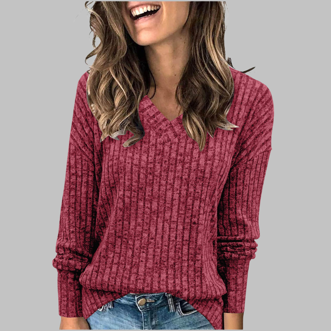 Mellow™ | Comfy V-Neck Long Sleeve Top