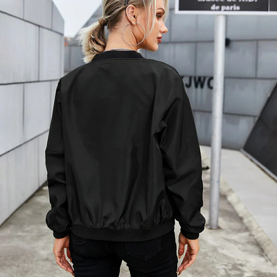 Long-Sleeved Bomber Jacket for Women | Zipper