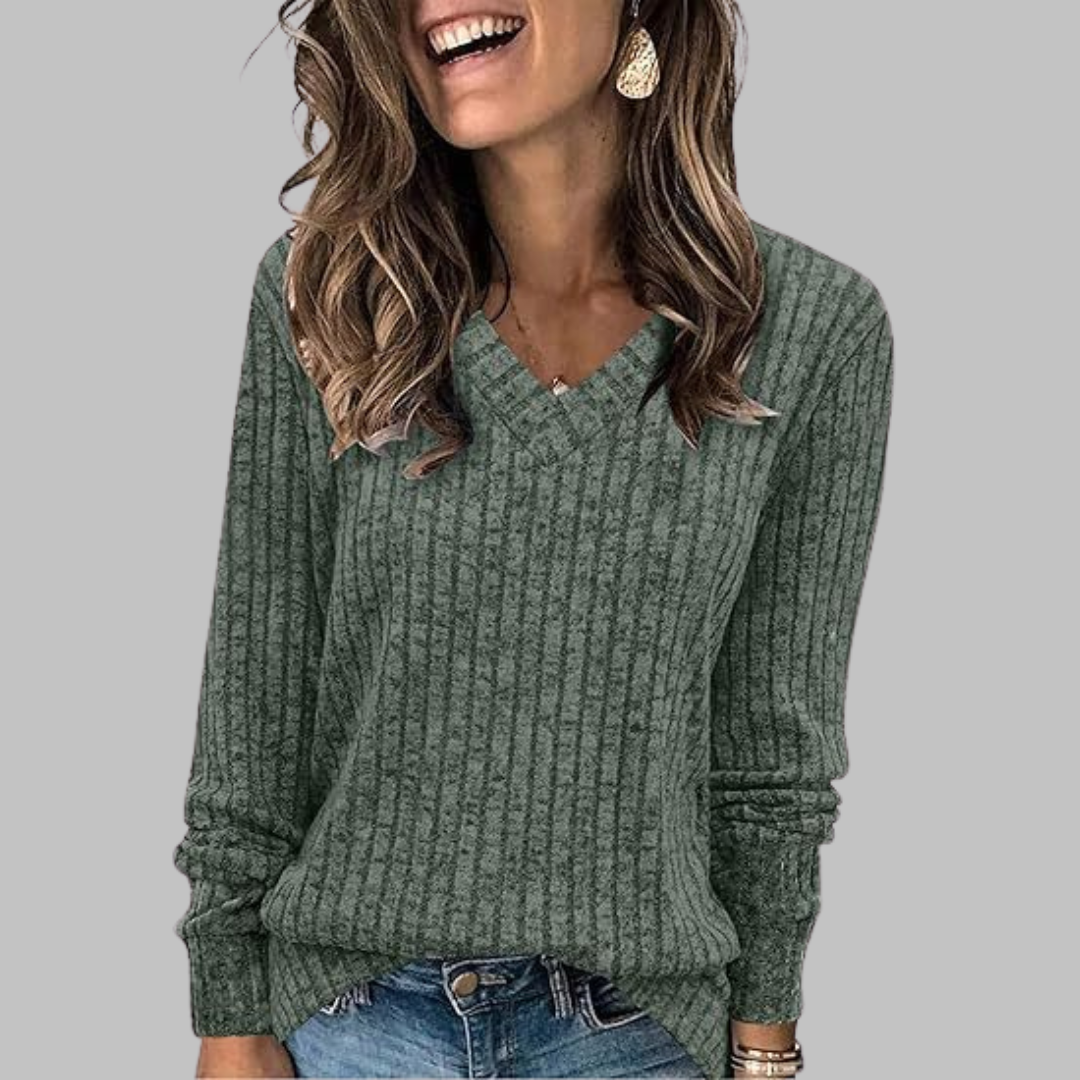 Mellow™ | Comfy V-Neck Long Sleeve Top