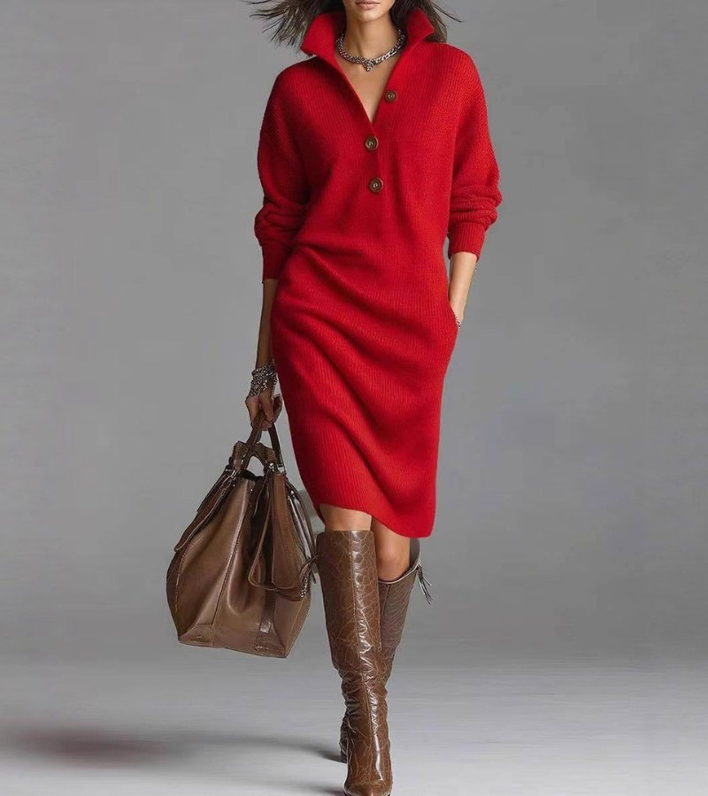 Damaris™ | Warm Knitted Dress, Elegant & Comfortable
