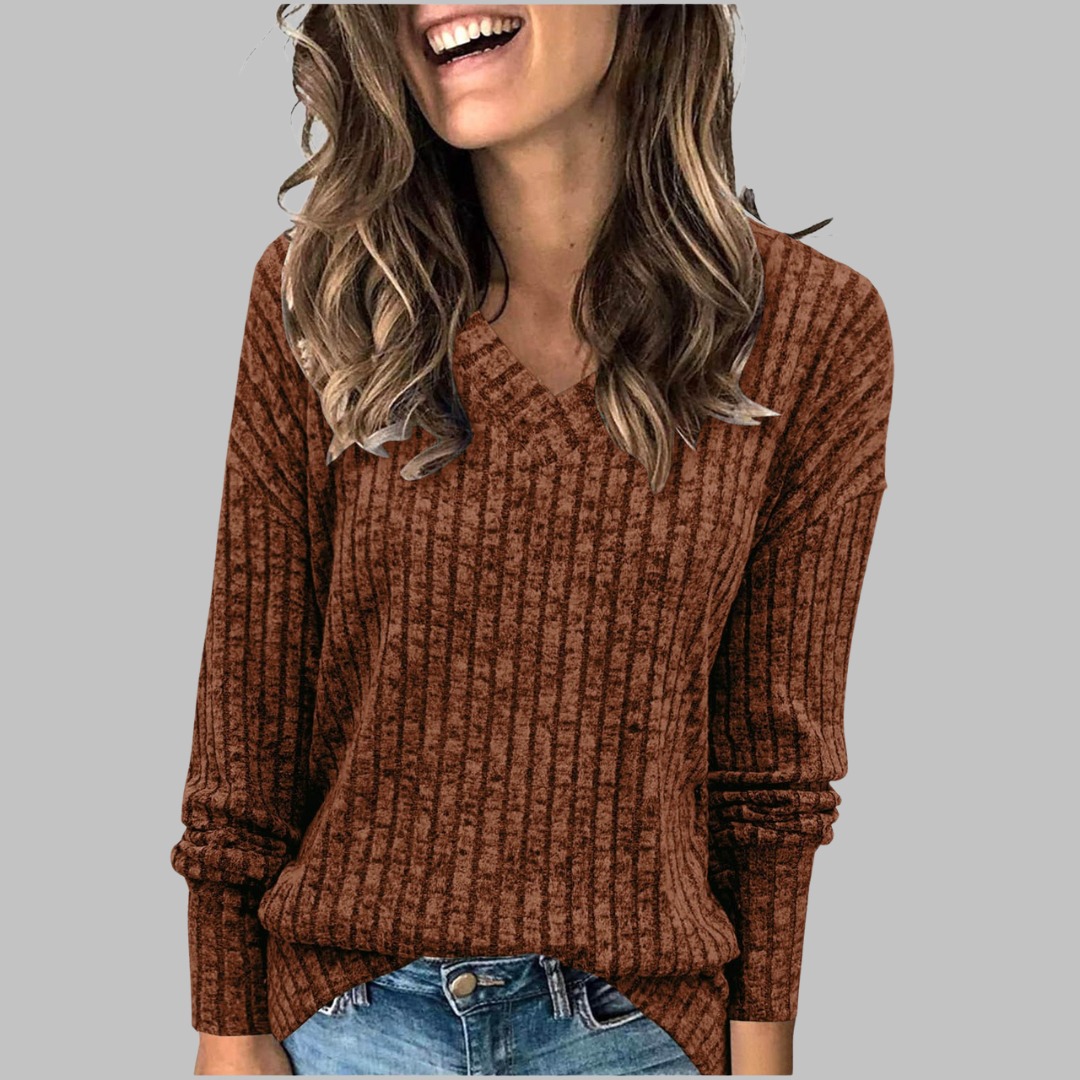 Mellow™ | Comfy V-Neck Long Sleeve Top