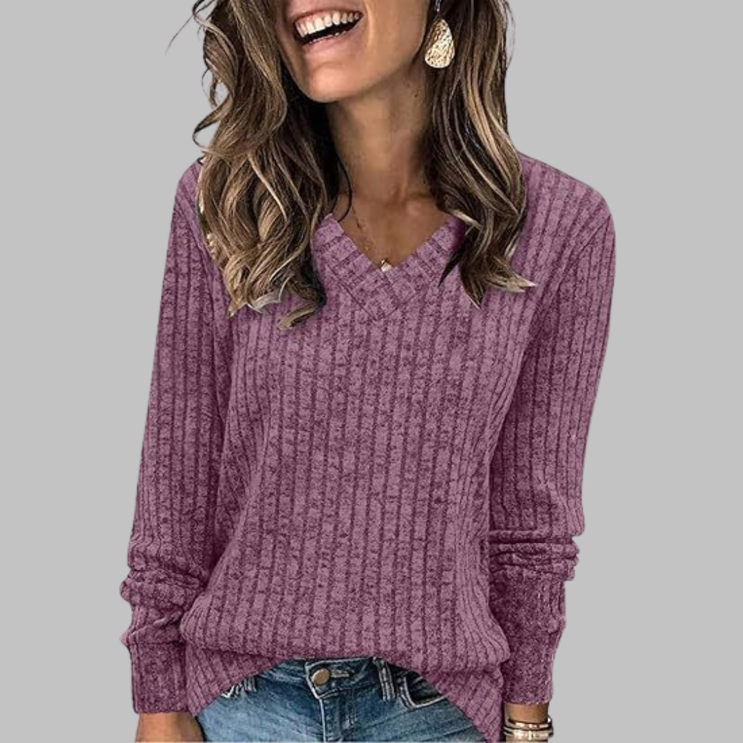 Mellow™ | Comfy V-Neck Long Sleeve Top
