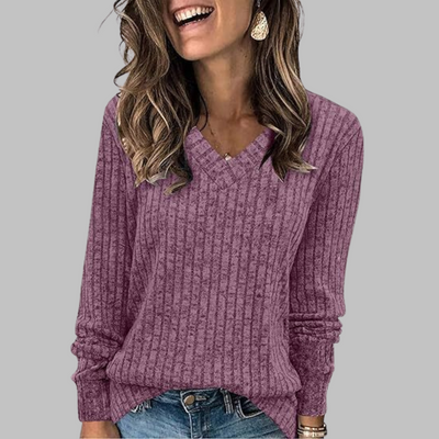 Mellow™ | Comfy V-Neck Long Sleeve Top