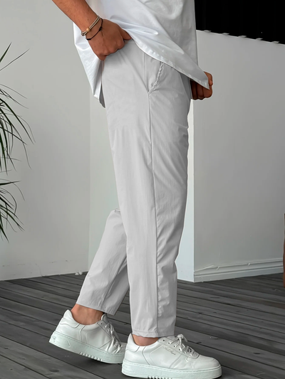 Essential High-Waisted Pants with Drawstring