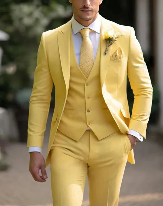 Men's Stylish 3-Piece Wedding Guest Suit | Classic