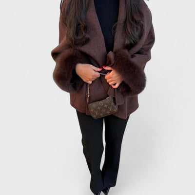 Format™ | Elegant Coat with Faux Fur Details