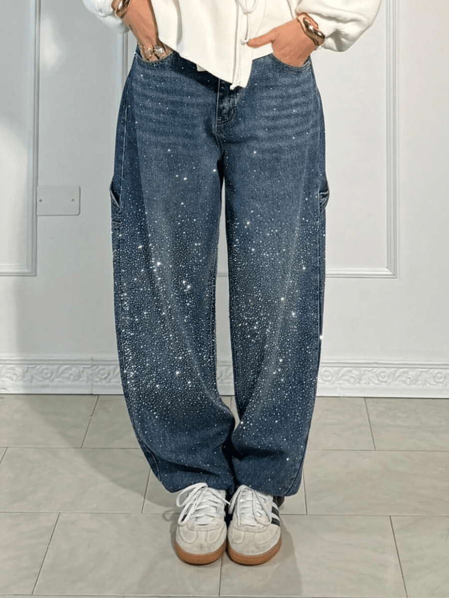 Beatrice™ | Trendy Balloon Carpenter Jeans with Glitters