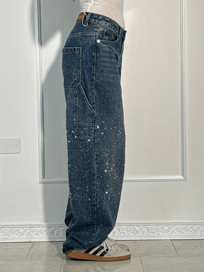 Beatrice™ | Trendy Balloon Carpenter Jeans with Glitters