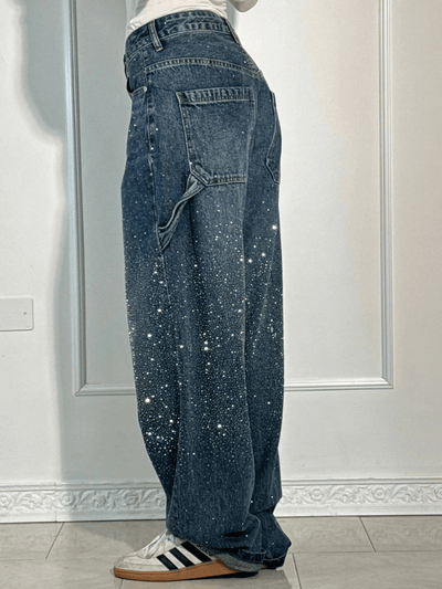 Beatrice™ | Trendy Balloon Carpenter Jeans with Glitters