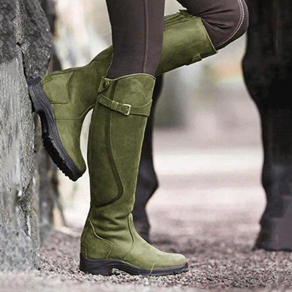 Maeve™ | Waterproof Leather Riding Boots