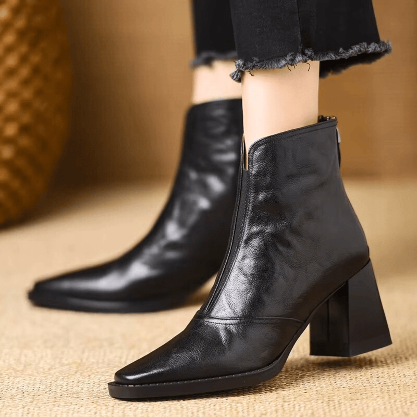 Claudia™ | Luxury Mid-Heel Ankle Boots