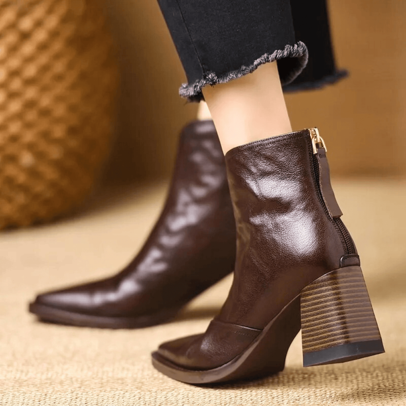 Claudia™ | Luxury Mid-Heel Ankle Boots